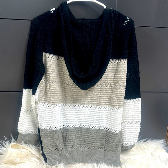 Multicolor soft knit hoodie sweater M - Picture 2 of 5